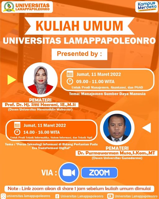 KULIAH UMUM SEMESTER GENAP 2021 – 2022