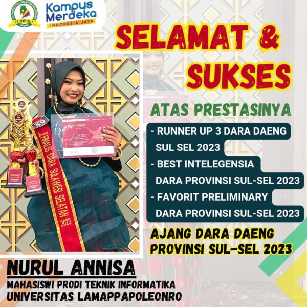 Nurul Annisa Sukses Mendapatkan 3 Juara pada Ajang Dara Daeng Sulawesi Selatan Tahun 2023