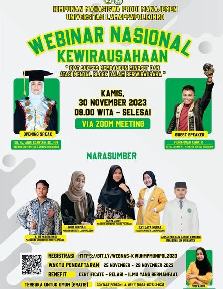 HMPM Unipol Sukses Gelar Webinar Nasional Kewirausahaan