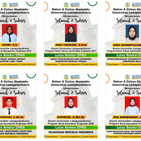 Sejumlah Alumni Universitas Lamappapoleonro Lulus Seleksi CPNS