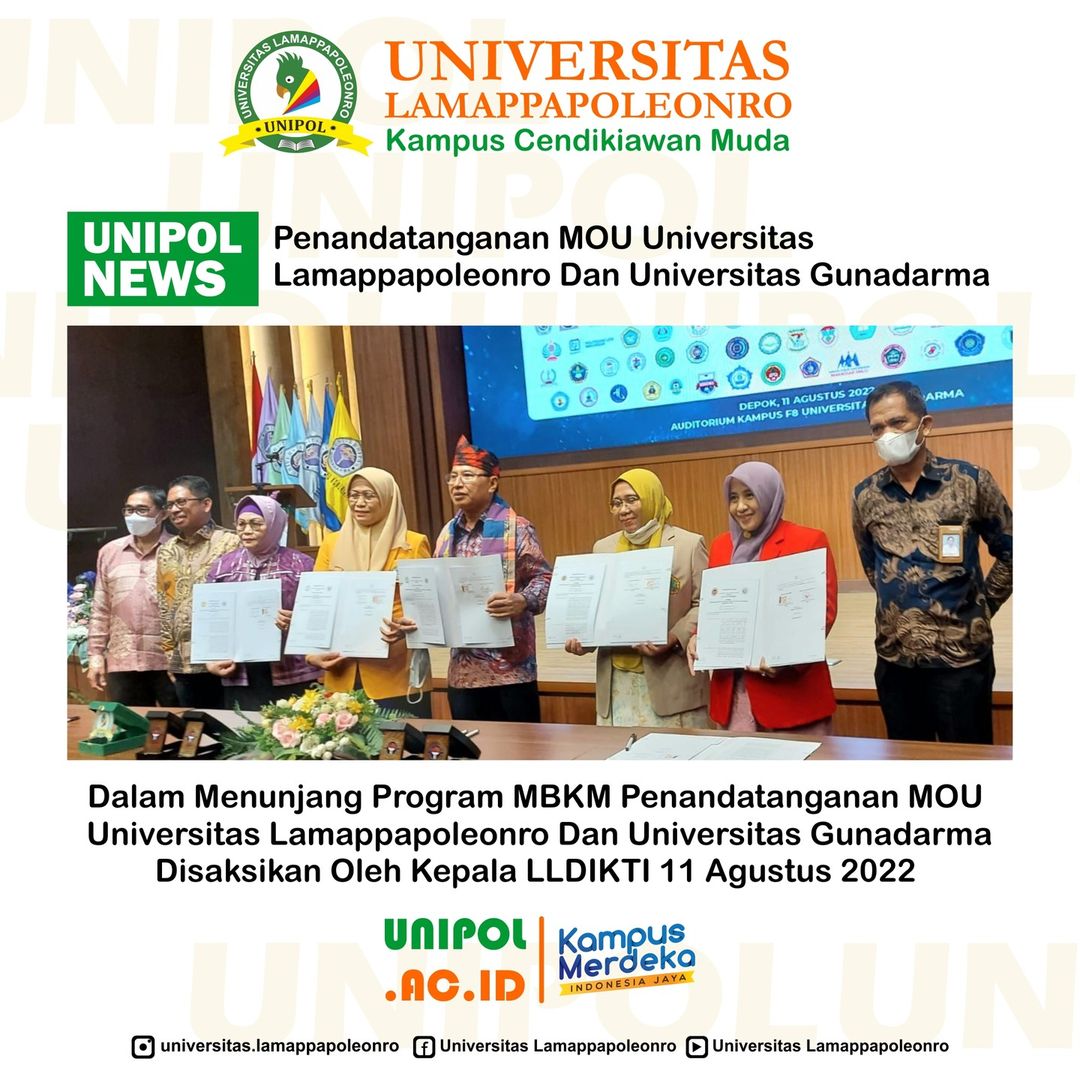 UNIPOL dan Universitas Gunadarma Perkuat Kolaborasi MBKM Disaksikan LLDIKTI Wilayah IX