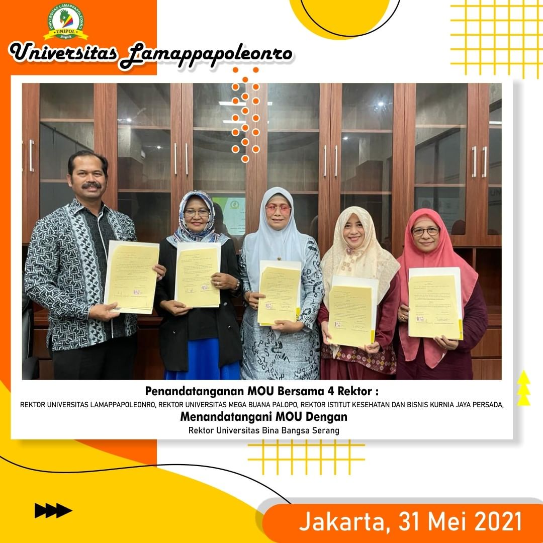 Universitas Lamappapoleonro Jalin Kerja Sama Melalui Penandatanganan MoU Bersama Empat Rektor